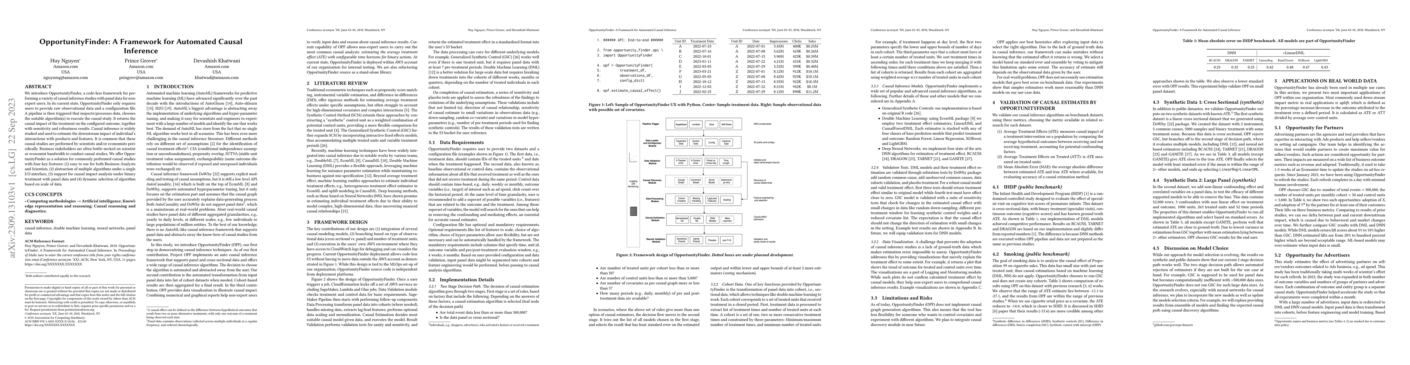 Thumbnail for OpportunityFinder: A Framework for Automated Causal Inference