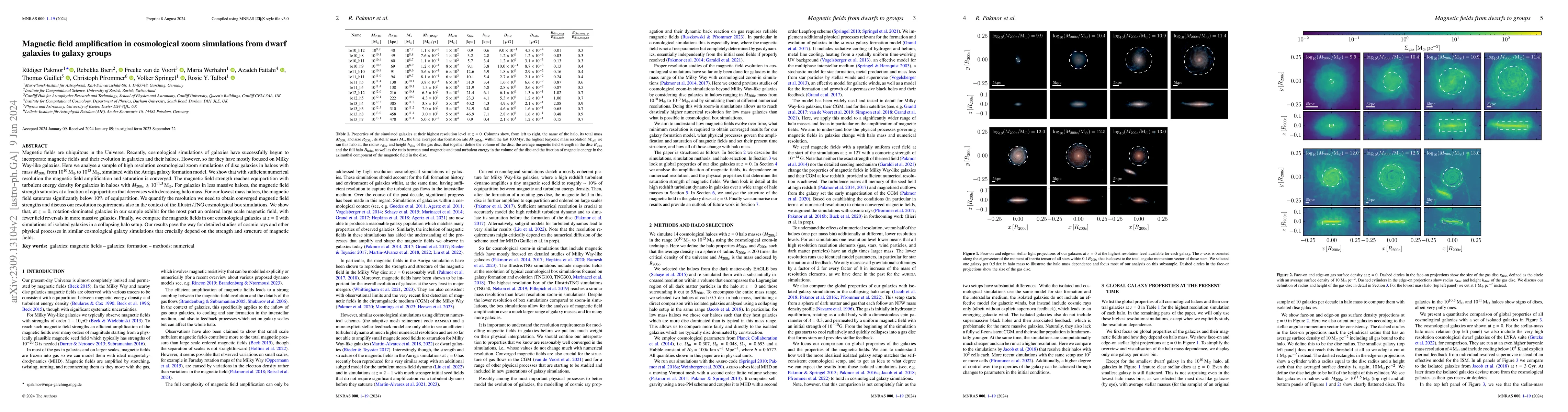 Thumbnail for Magnetic field amplification in cosmological zoom simulations from dwarf
  galaxies to galaxy groups