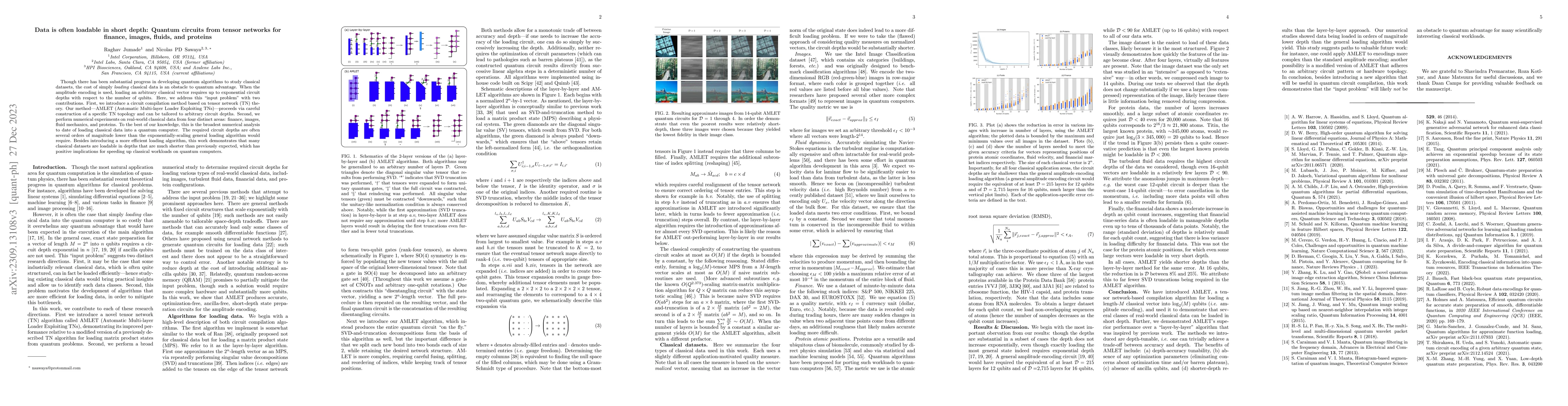 Thumbnail for Data is often loadable in short depth: Quantum circuits from tensor
  networks for finance, images, fluids, and proteins
