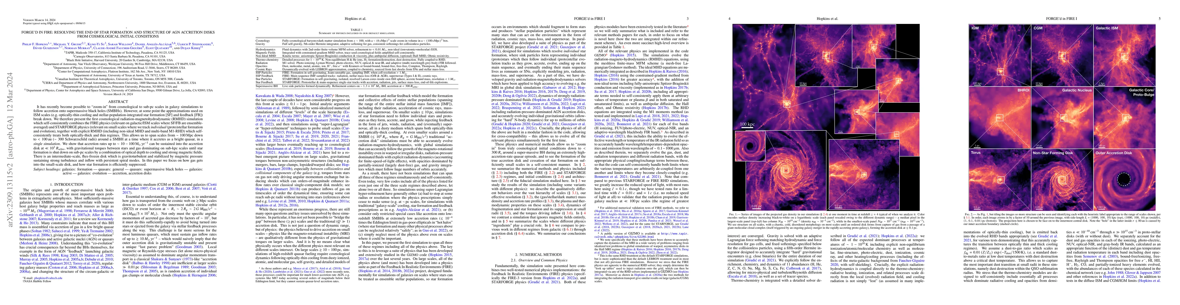 Thumbnail for FORGE'd in FIRE: Resolving the End of Star Formation and Structure of
  AGN Accretion Disks from Cosmological Initial Conditions