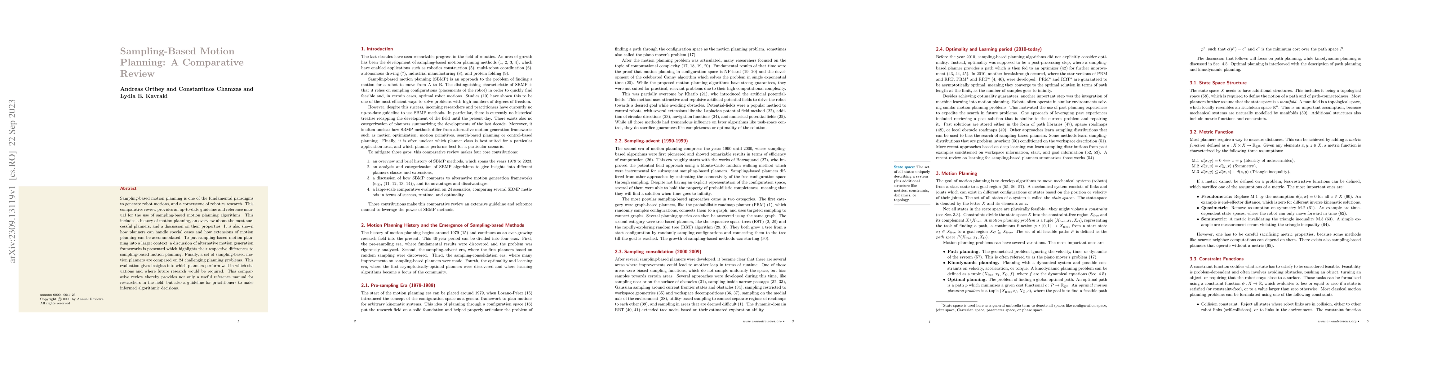 Thumbnail for Sampling-Based Motion Planning: A Comparative Review