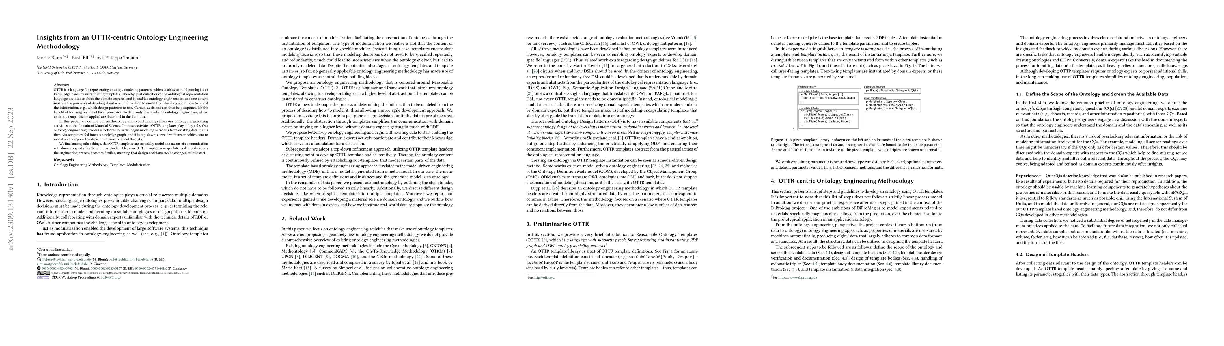 Thumbnail for Insights from an OTTR-centric Ontology Engineering Methodology
