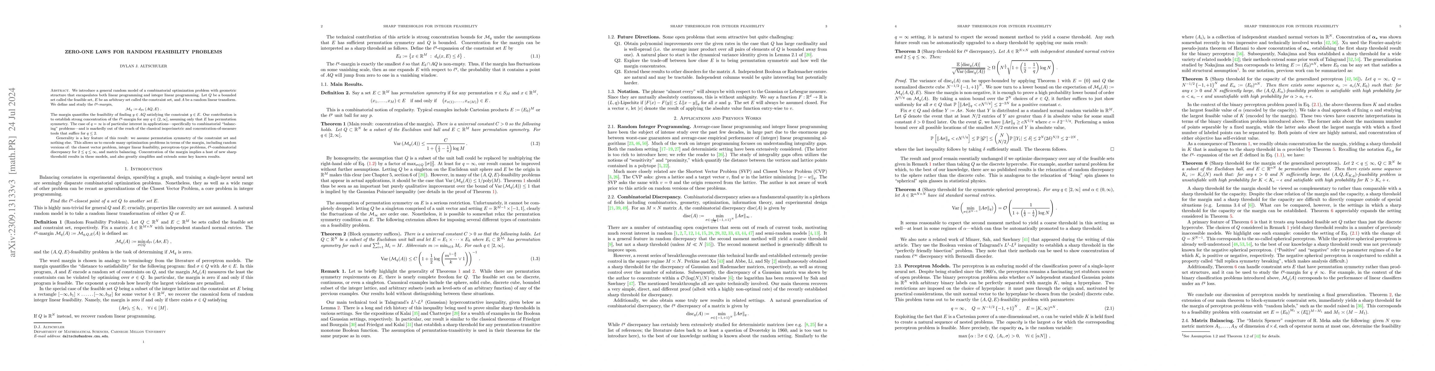 Thumbnail for Zero-One Laws for Random Feasibility Problems