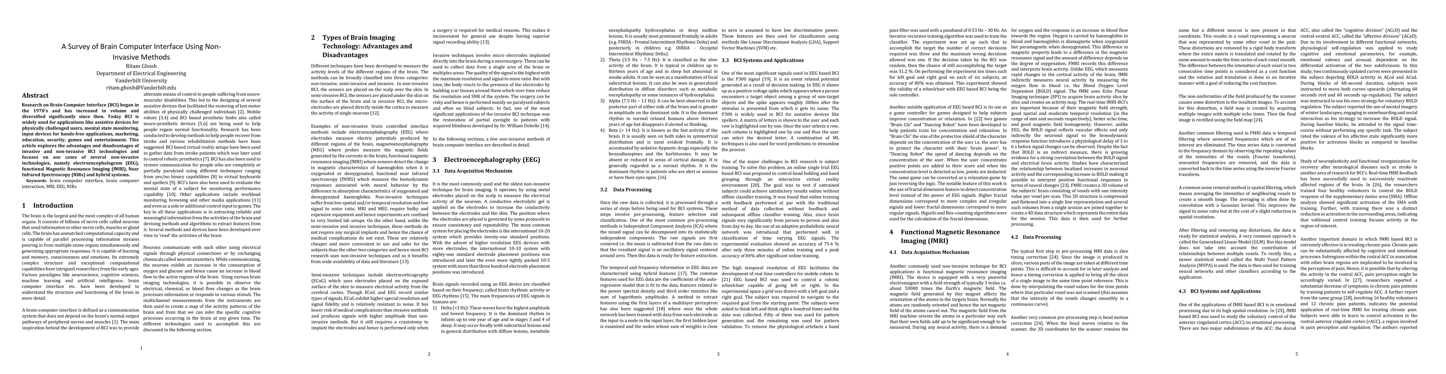 Thumbnail for A Survey of Brain Computer Interface Using Non-Invasive Methods
