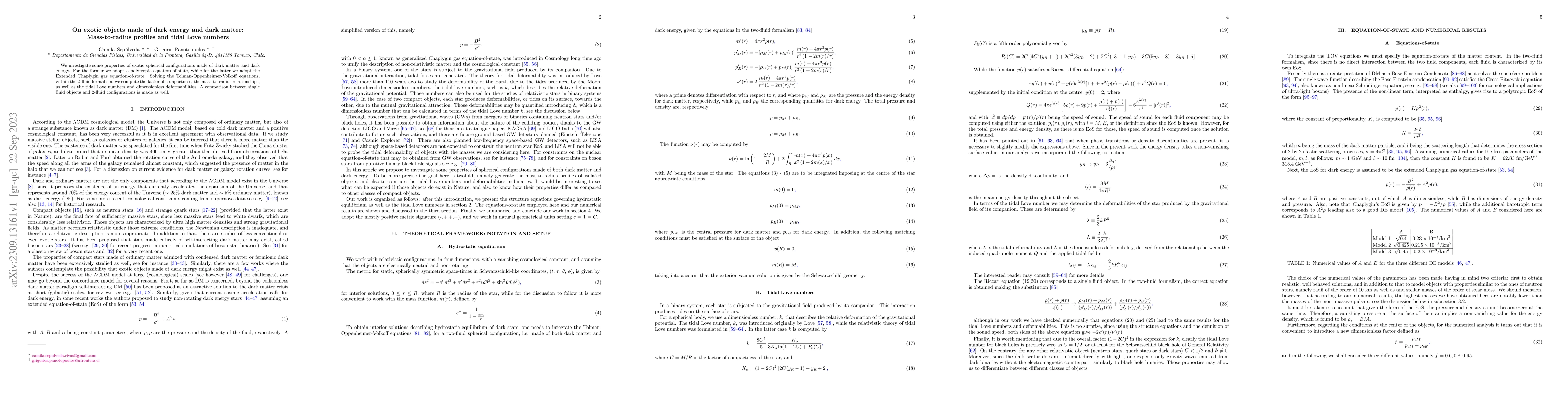Thumbnail for On exotic objects made of dark energy and dark matter: Mass-to-radius
  profiles and tidal Love numbers