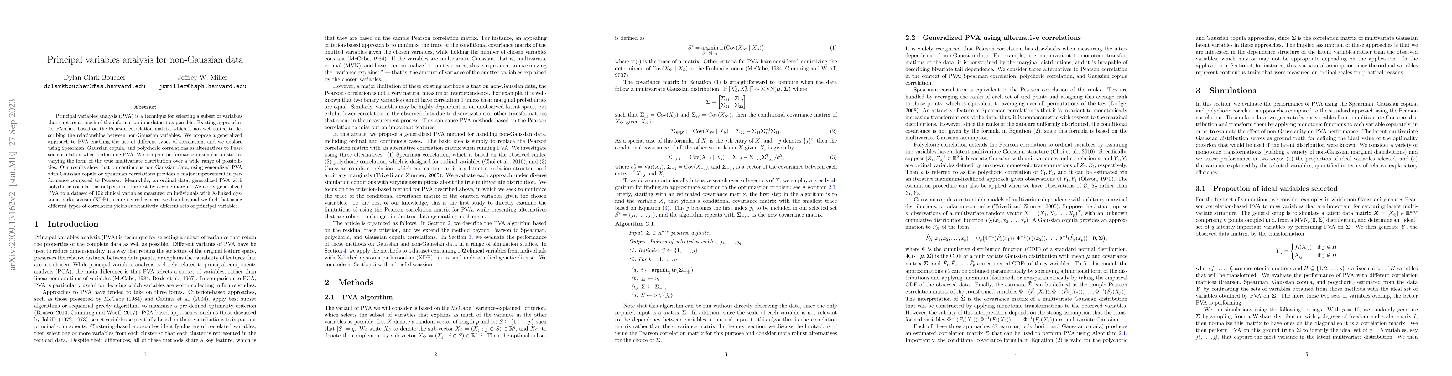 Thumbnail for Principal variables analysis for non-Gaussian data