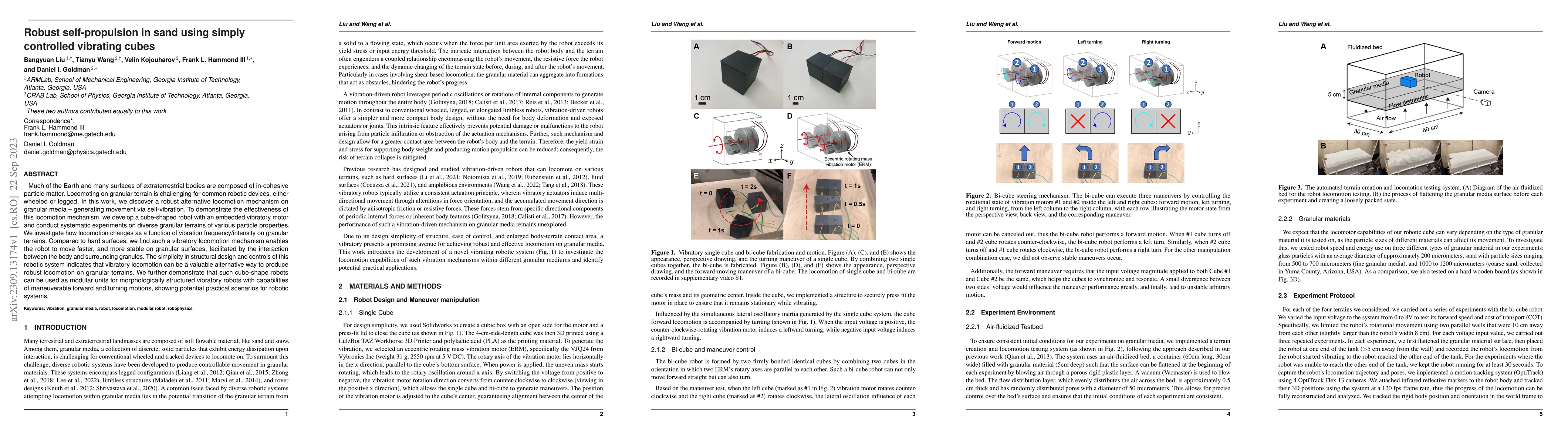 Thumbnail for Robust self-propulsion in sand using simply controlled vibrating cubes