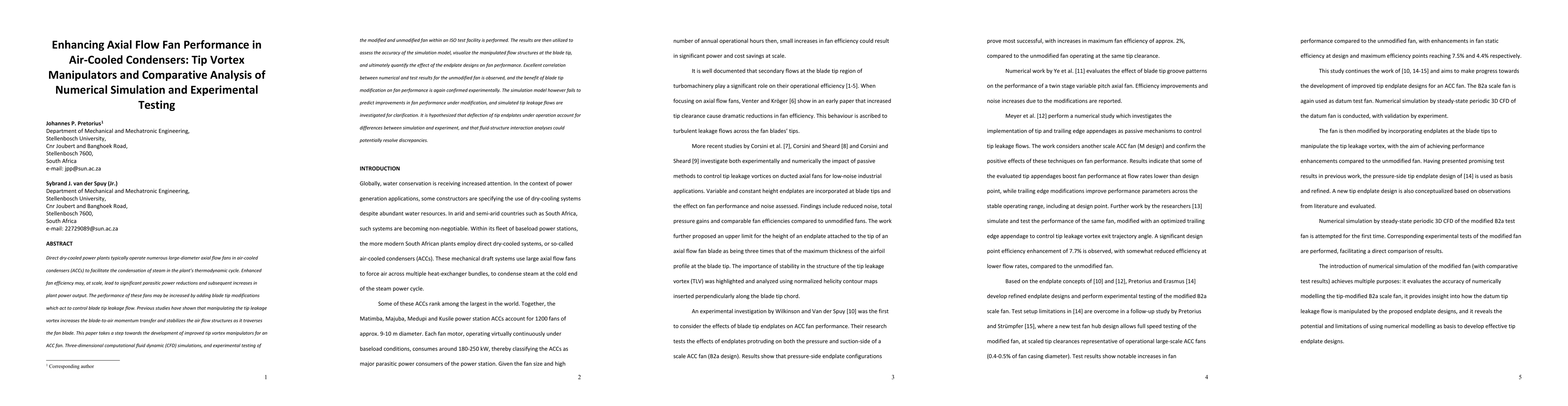 Thumbnail for Enhancing Axial Flow Fan Performance in Air-Cooled Condensers: Tip
  Vortex Manipulators and Comparative Analysis of Numerical Simulation and
  Experimental Testing