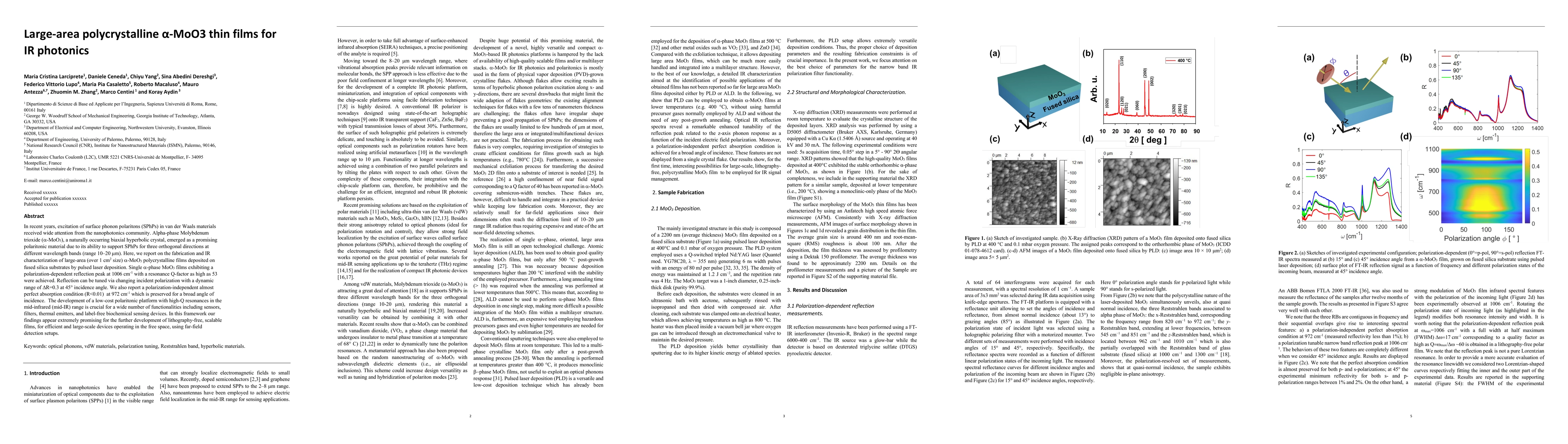 Thumbnail for Large-area polycrystalline $\alpha$-MoO3 thin films for IR photonics