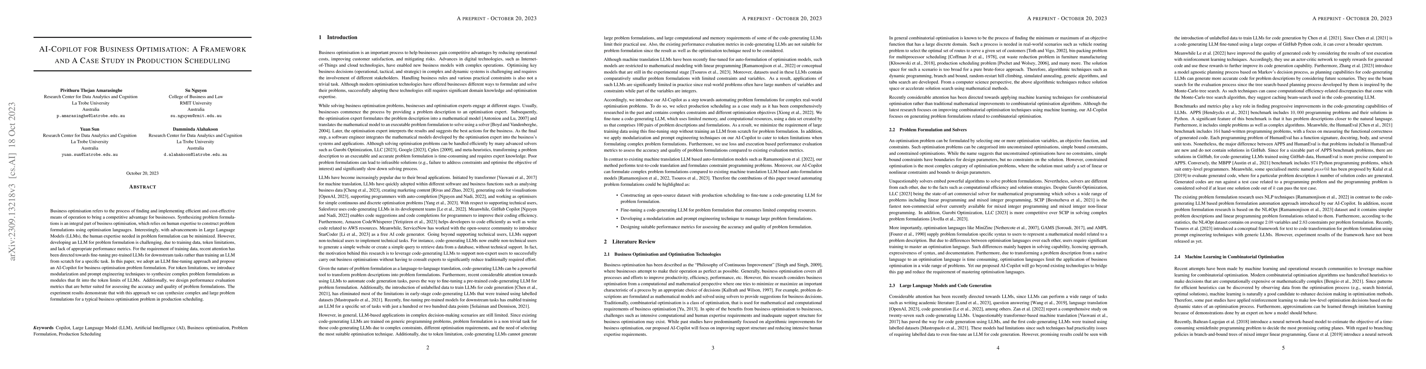 Thumbnail for AI-Copilot for Business Optimisation: A Framework and A Case Study in
  Production Scheduling
