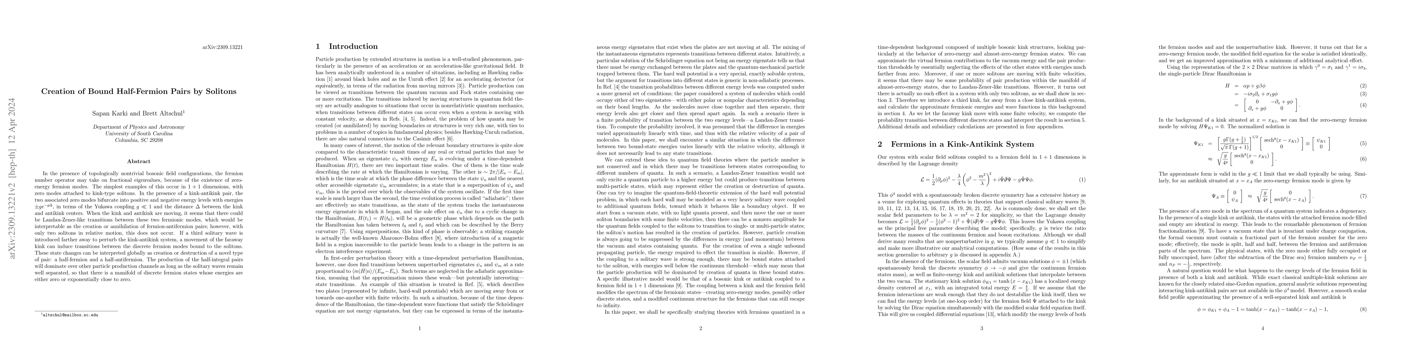 Thumbnail for Creation of Bound Half-Fermion Pairs by Solitons