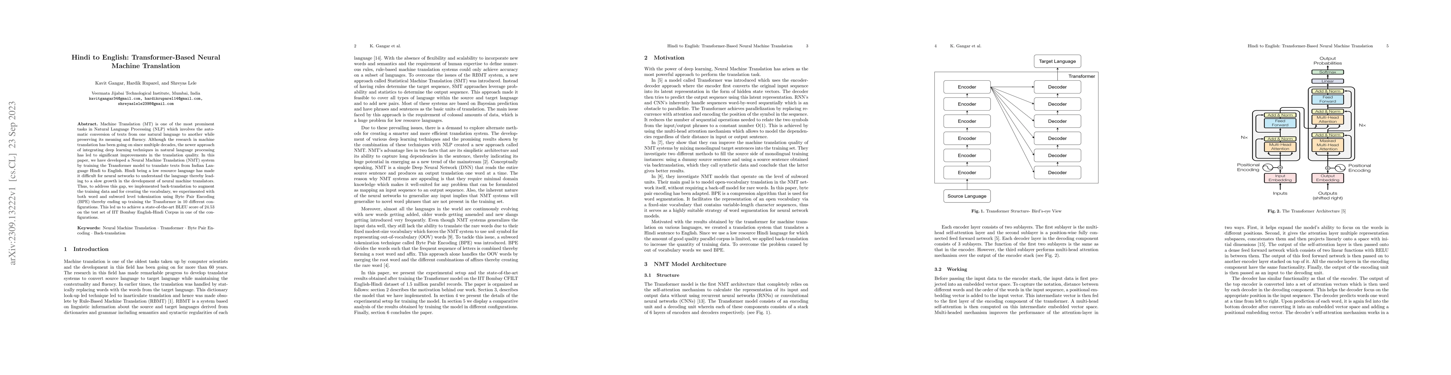 Thumbnail for Hindi to English: Transformer-Based Neural Machine Translation