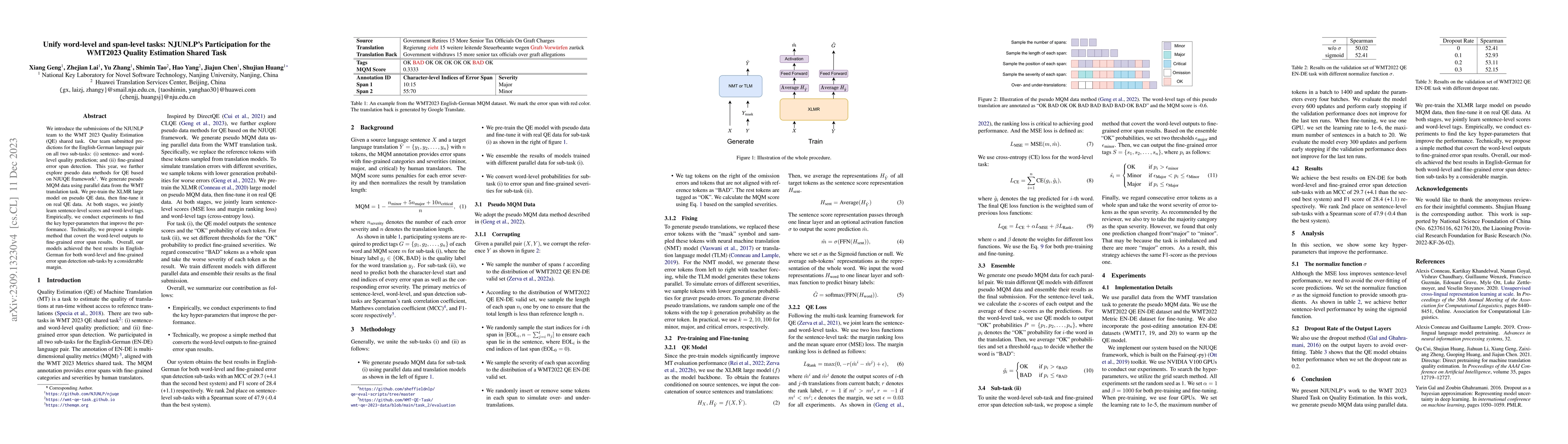 Thumbnail for Unify word-level and span-level tasks: NJUNLP's Participation for the
  WMT2023 Quality Estimation Shared Task