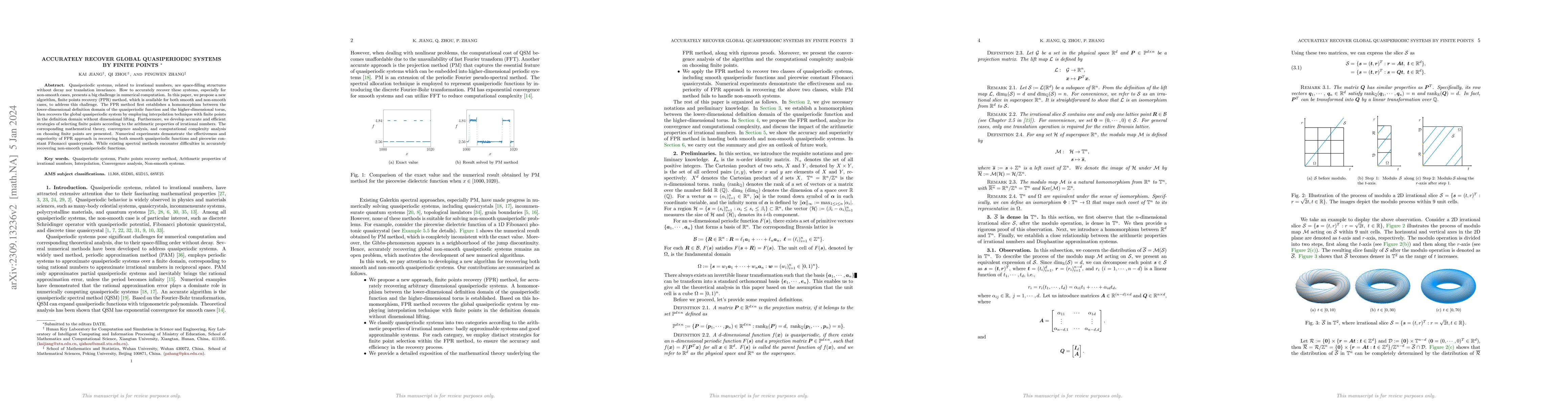 Thumbnail for Accurately recover global quasiperiodic systems by finite points