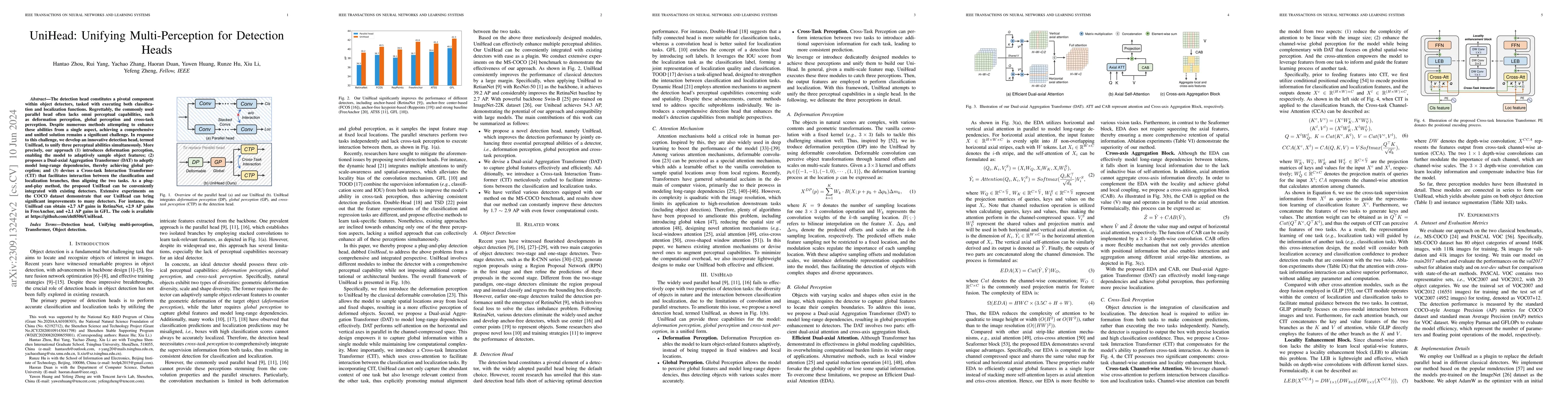 Thumbnail for UniHead: Unifying Multi-Perception for Detection Heads