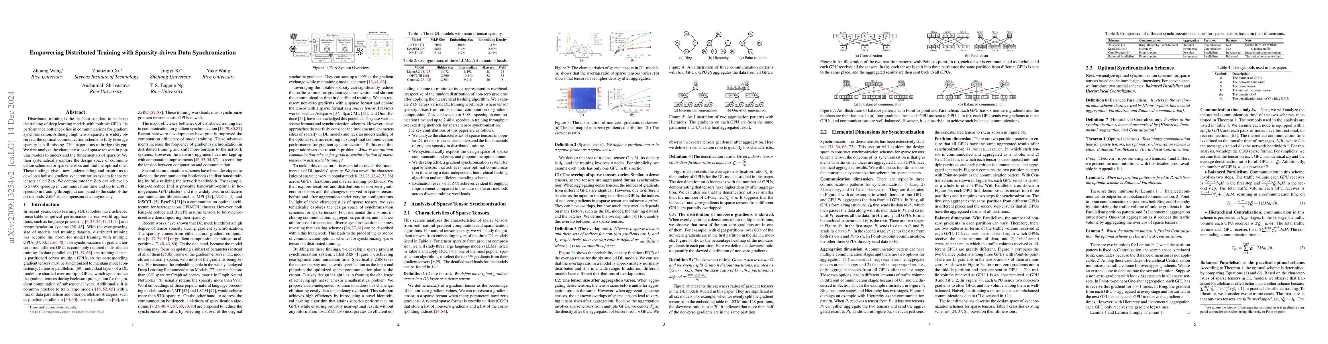 Thumbnail for Zen: Near-Optimal Sparse Tensor Synchronization for Distributed DNN
  Training