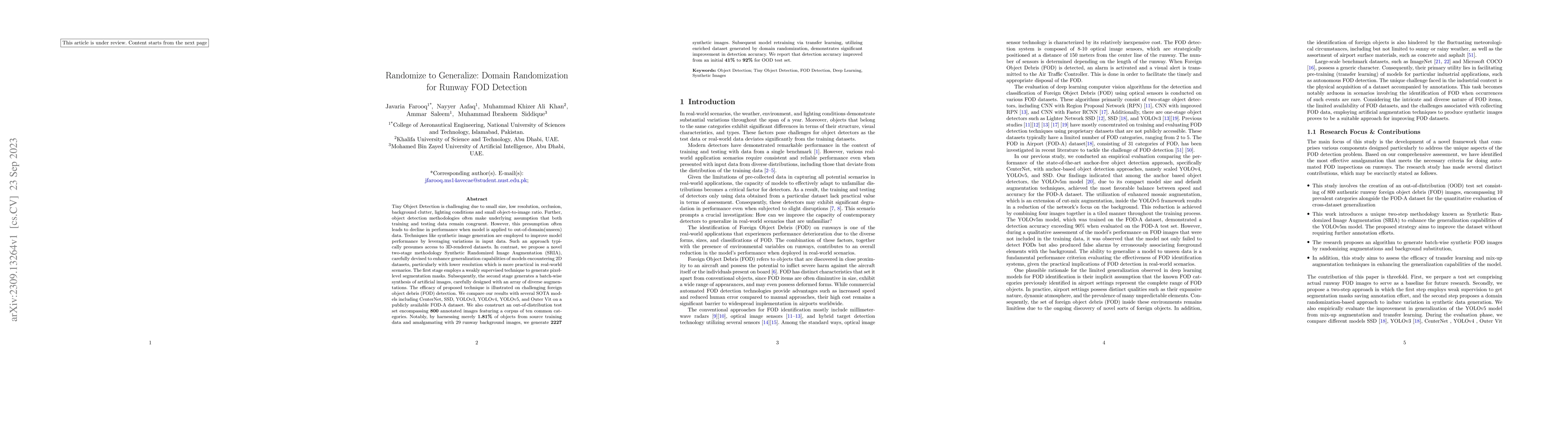 Thumbnail for Randomize to Generalize: Domain Randomization for Runway FOD Detection