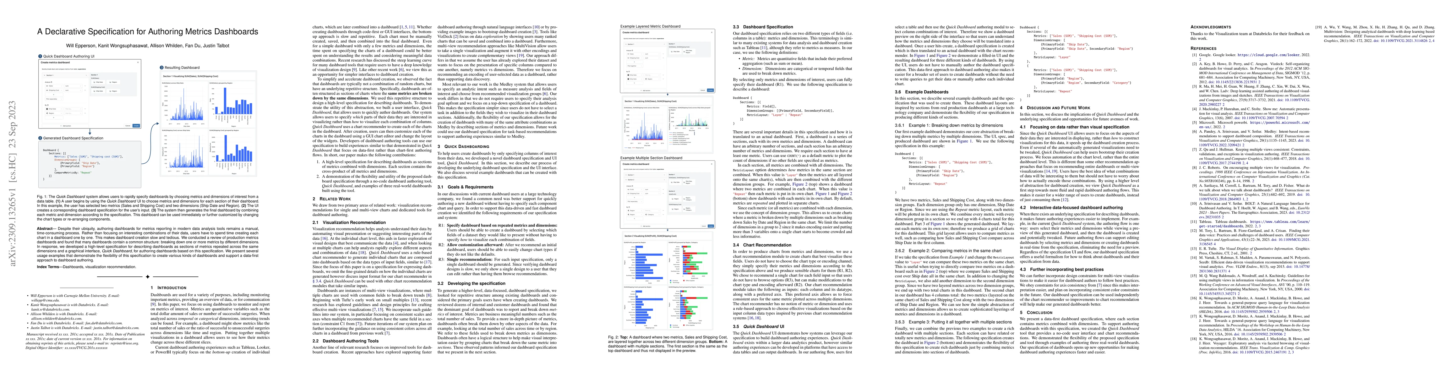 Thumbnail for A Declarative Specification for Authoring Metrics Dashboards