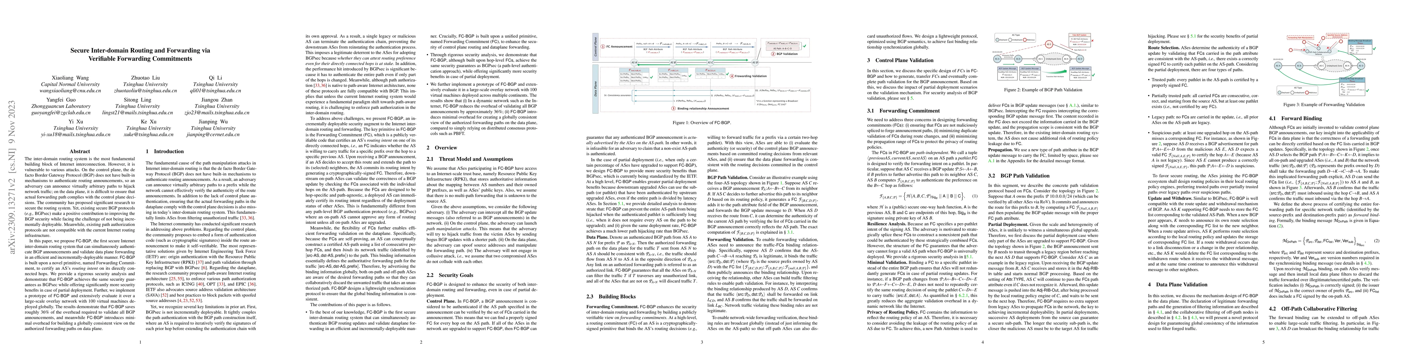 Thumbnail for Secure Inter-domain Routing and Forwarding via Verifiable Forwarding
  Commitments