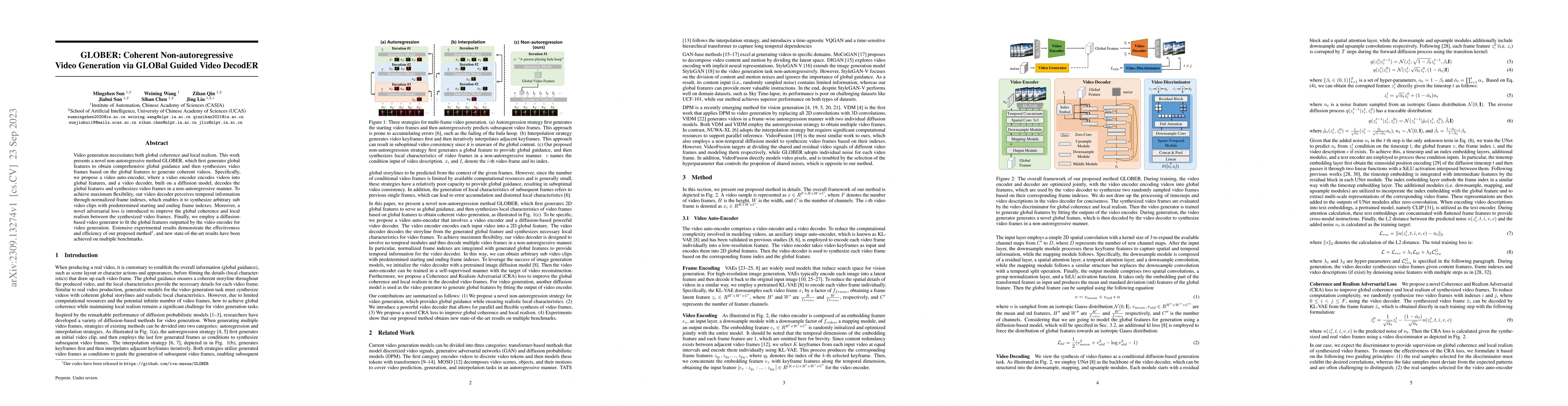 Thumbnail for GLOBER: Coherent Non-autoregressive Video Generation via GLOBal Guided
  Video DecodER