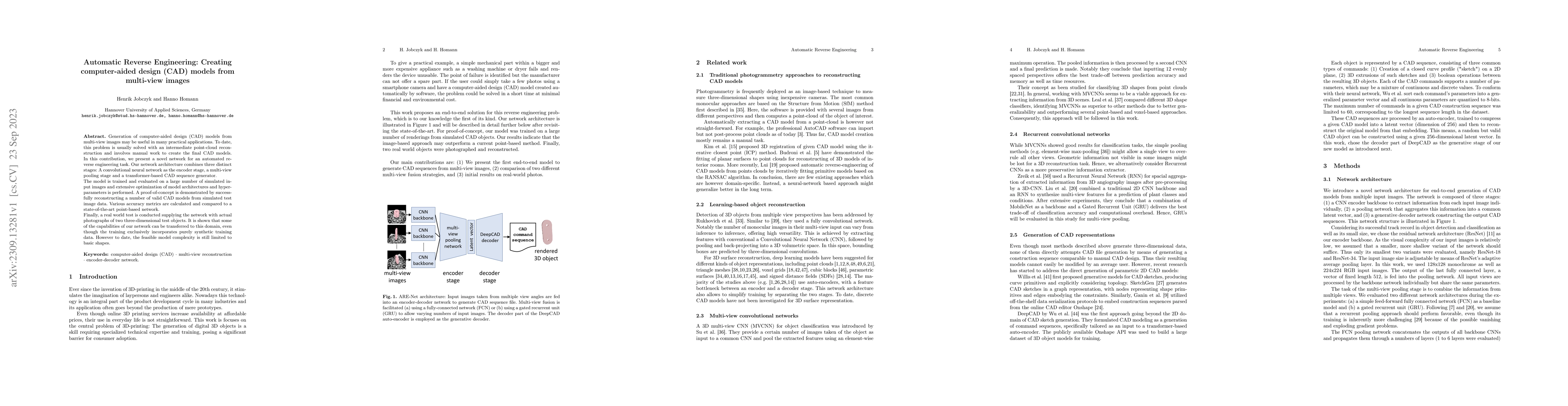 Thumbnail for Automatic Reverse Engineering: Creating computer-aided design (CAD)
  models from multi-view images