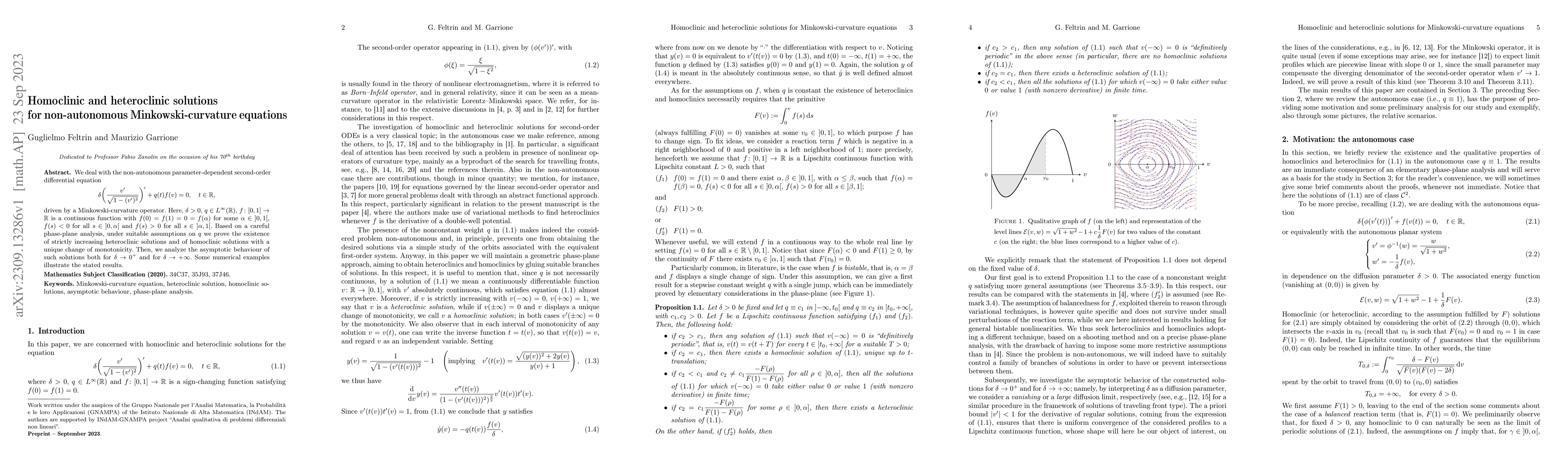 Thumbnail for Homoclinic and heteroclinic solutions for non-autonomous
  Minkowski-curvature equations