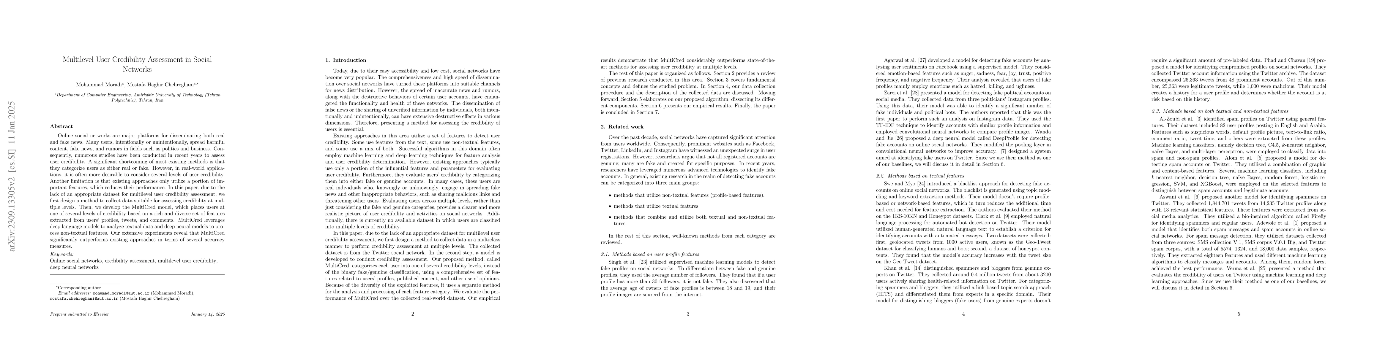 Thumbnail for Multilevel User Credibility Assessment in Social Networks