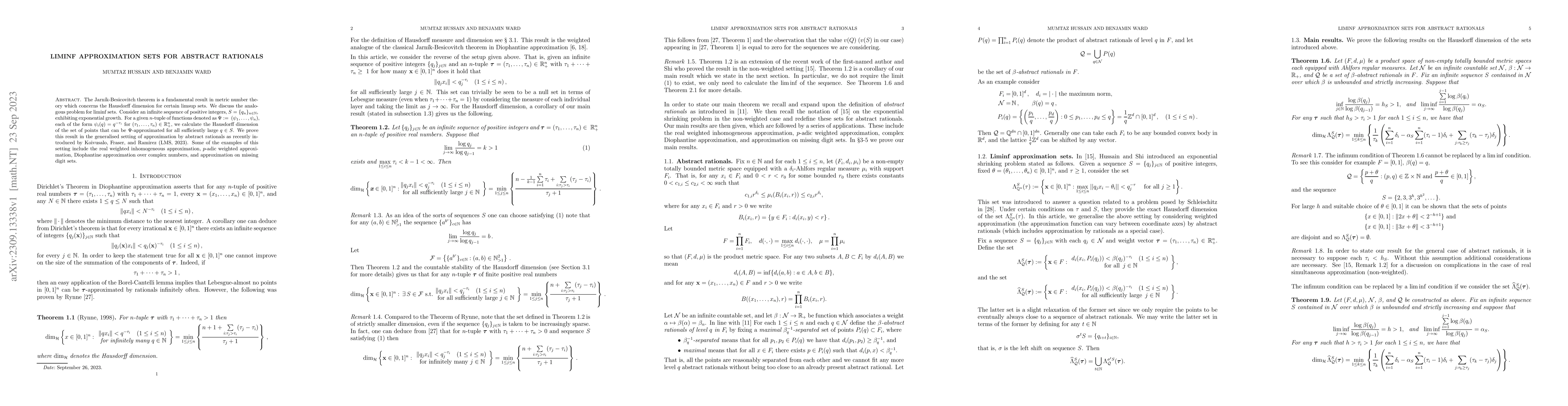 Thumbnail for Liminf approximation sets for abstract rationals