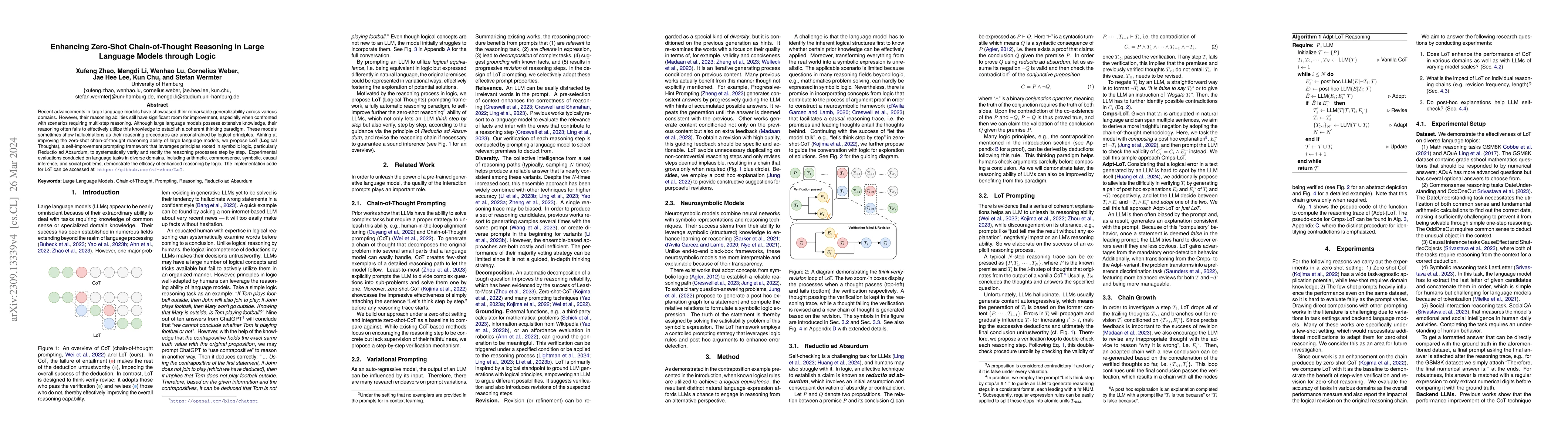 Thumbnail for Enhancing Zero-Shot Chain-of-Thought Reasoning in Large Language Models
  through Logic
