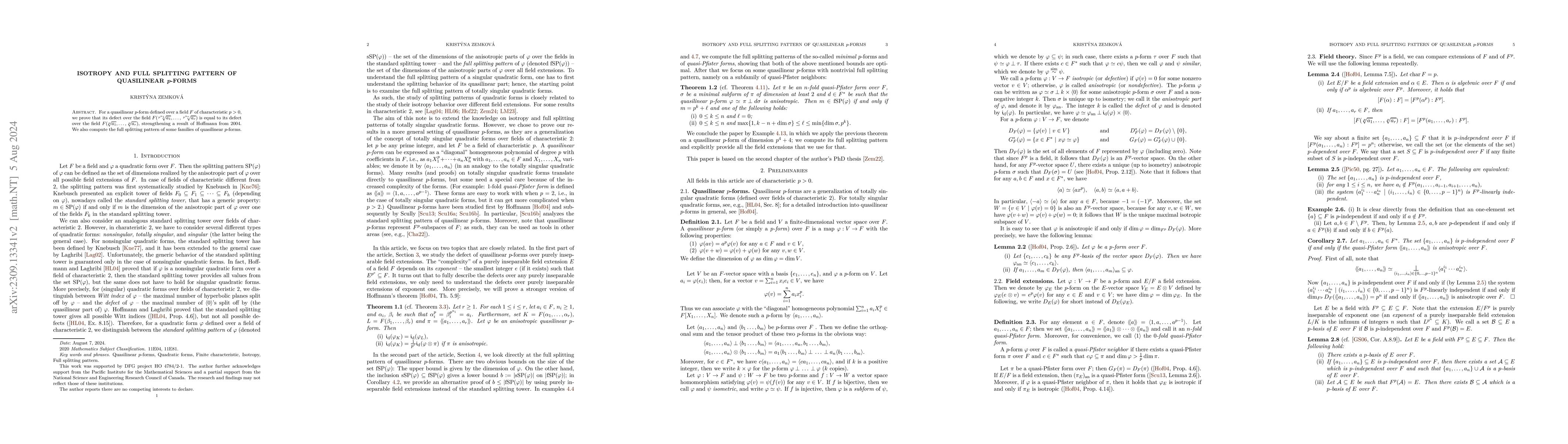Thumbnail for Isotropy and full splitting pattern of quasilinear $p$-forms