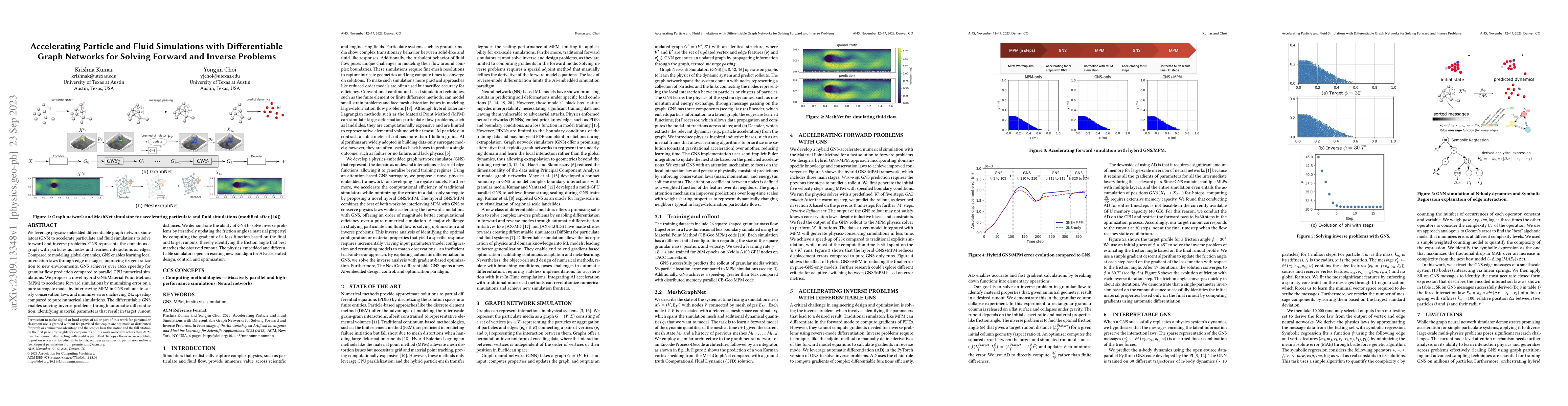 Thumbnail for Accelerating Particle and Fluid Simulations with Differentiable Graph
  Networks for Solving Forward and Inverse Problems