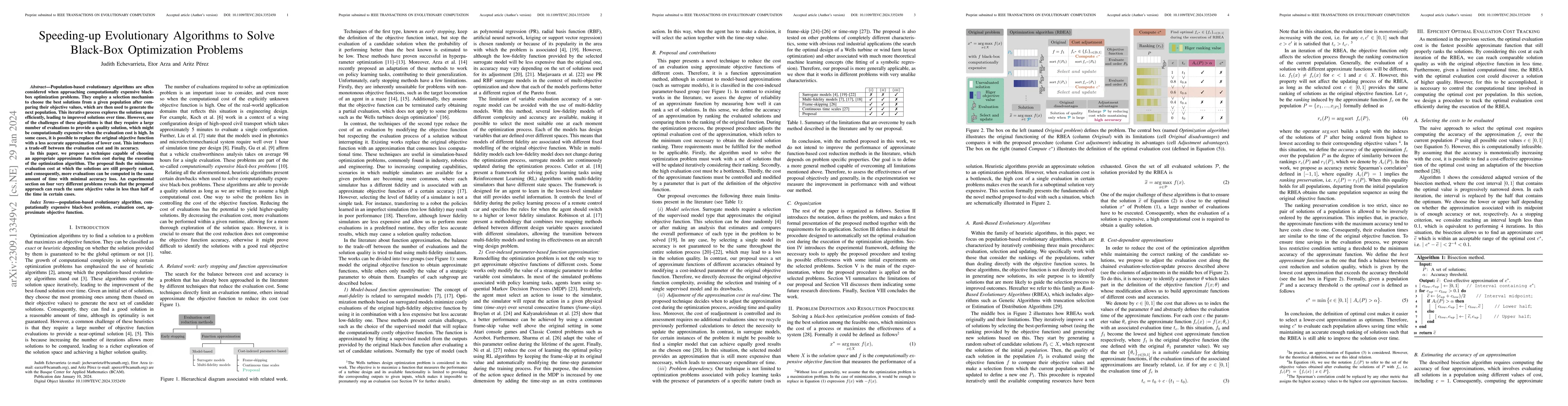 Thumbnail for Speeding-up Evolutionary Algorithms to solve Black-Box Optimization
  Problems