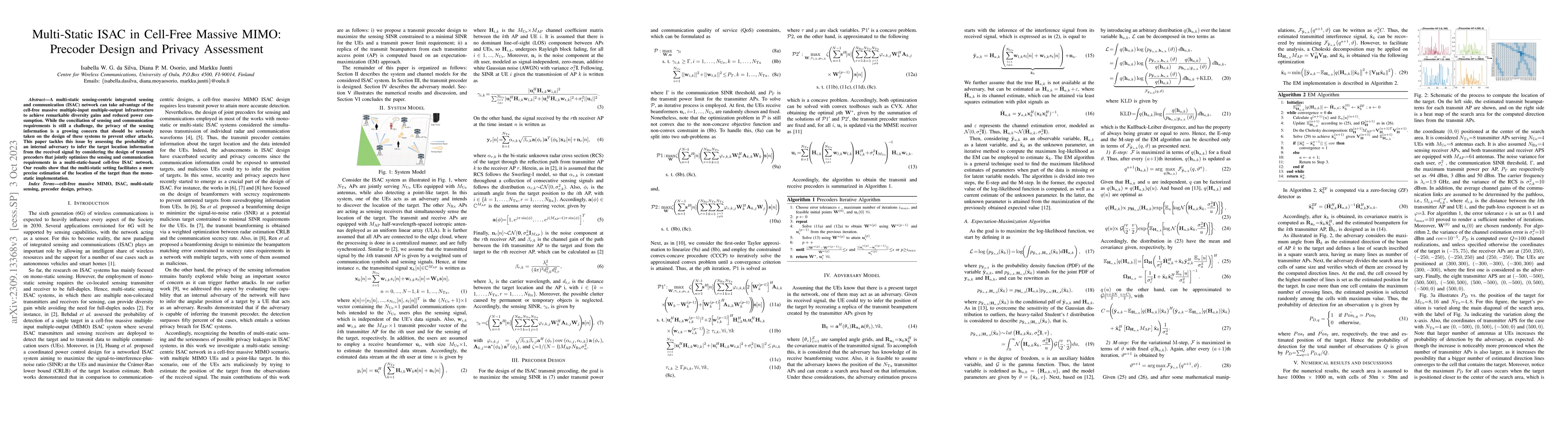 Thumbnail for Multi-Static ISAC in Cell-Free Massive MIMO: Precoder Design and Privacy
  Assessment
