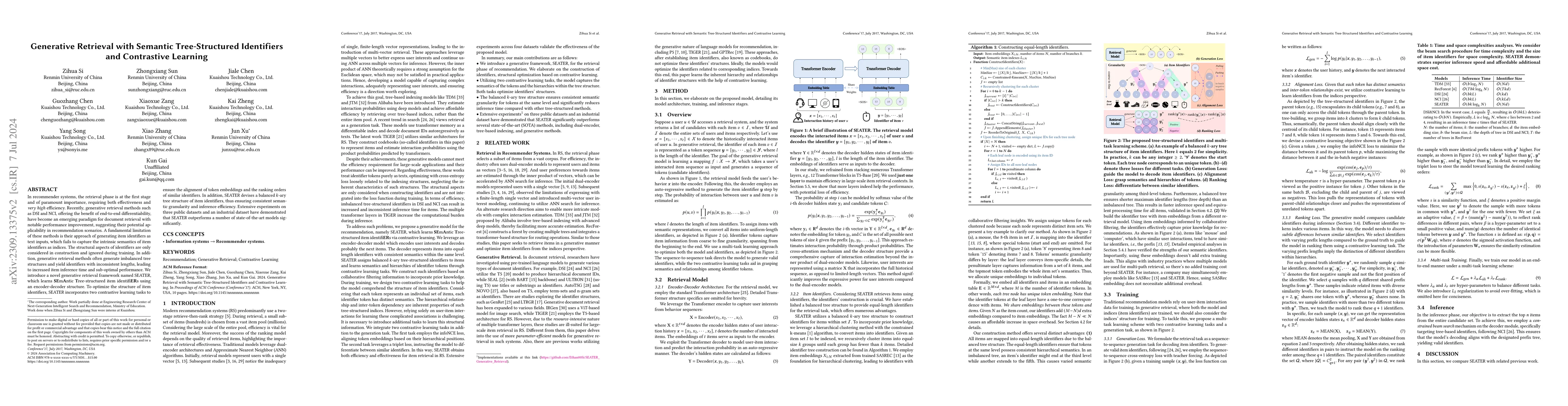 Thumbnail for Generative Retrieval with Semantic Tree-Structured Item Identifiers via
  Contrastive Learning