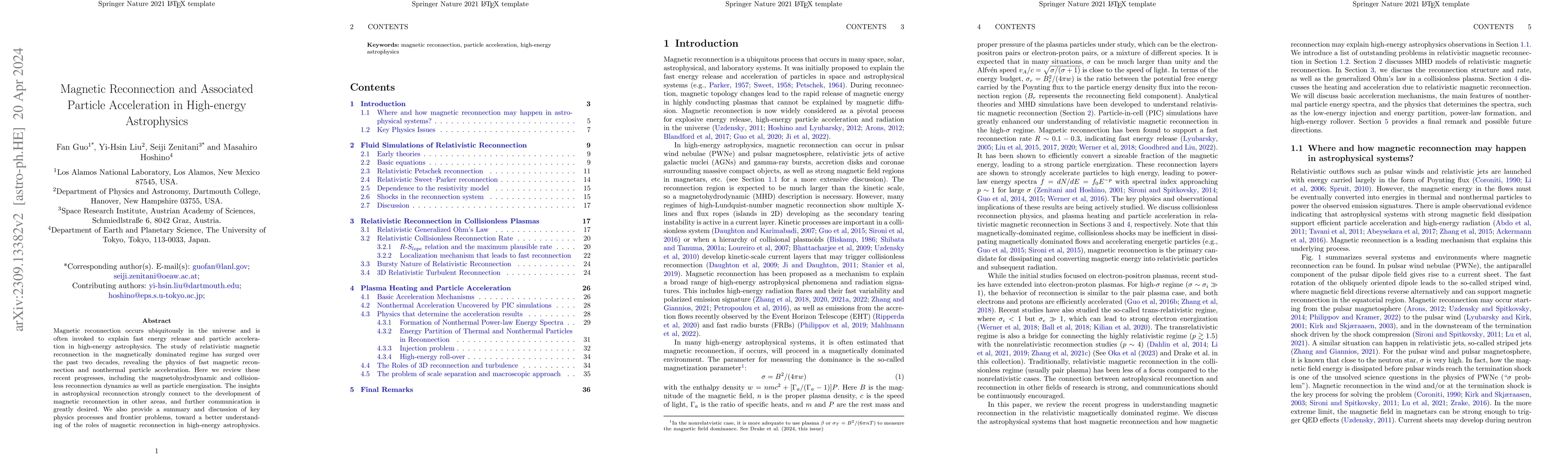 Thumbnail for Magnetic Reconnection and Associated Particle Acceleration in
  High-energy Astrophysics
