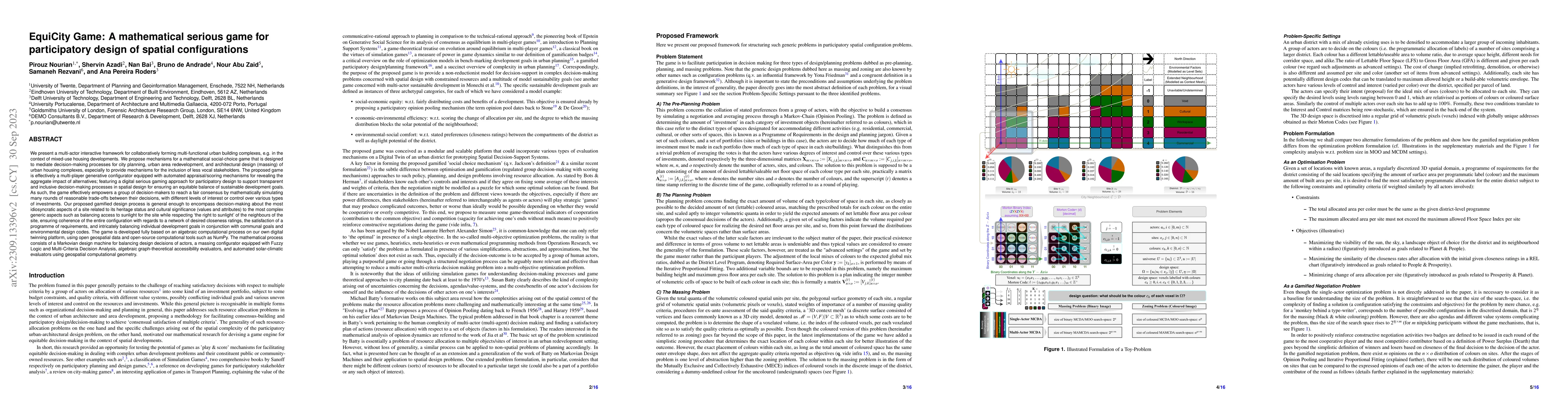 Thumbnail for EquiCity Game: A mathematical serious game for participatory design of
  spatial configurations