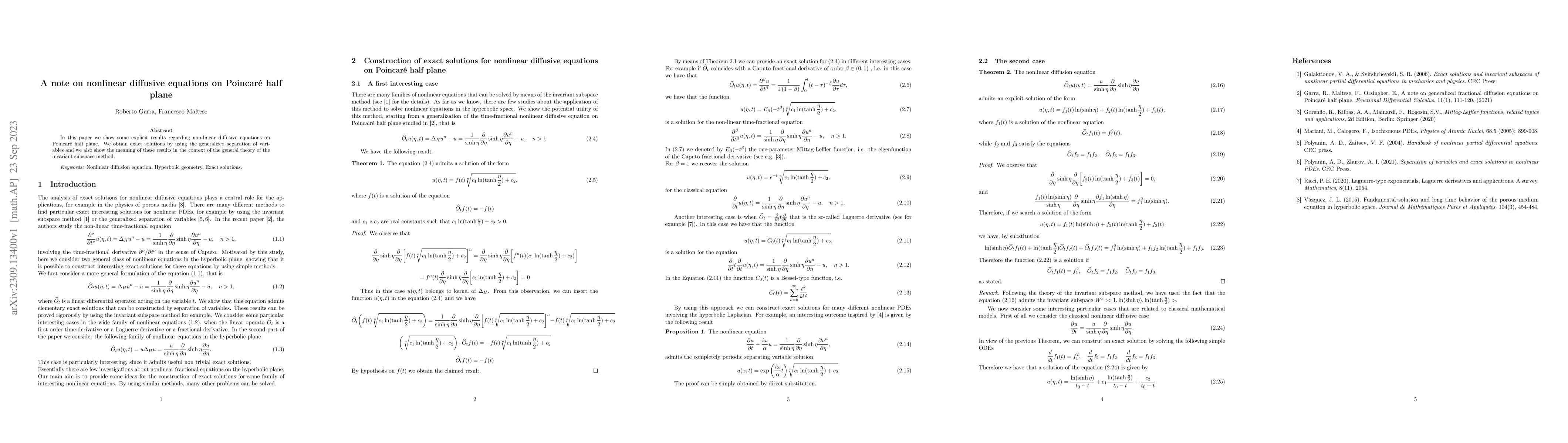 Thumbnail for A note on nonlinear diffusive equations on Poincar\'e half plane