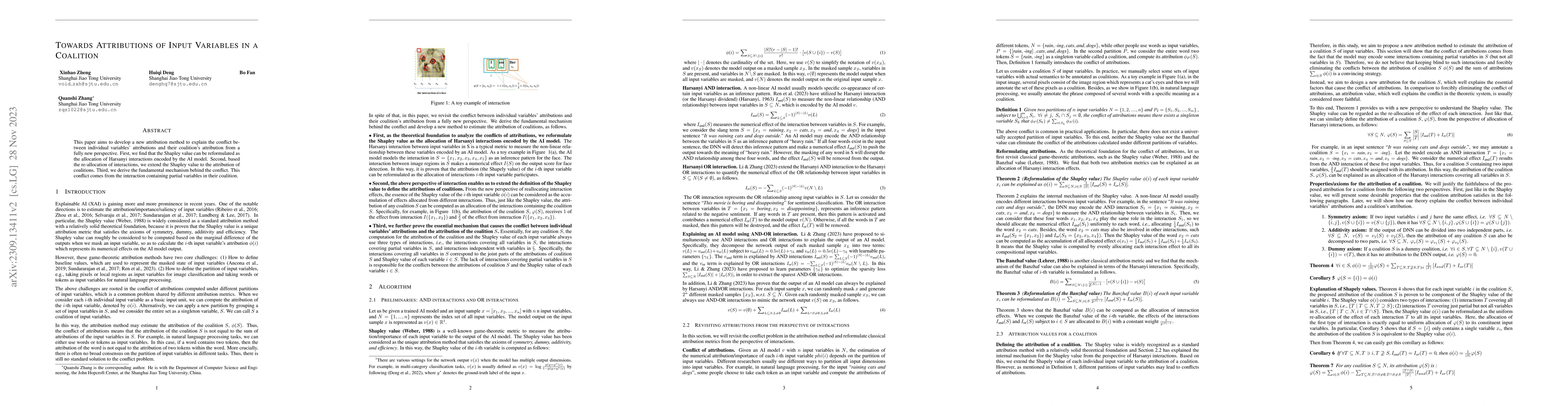 Thumbnail for Towards Attributions of Input Variables in a Coalition