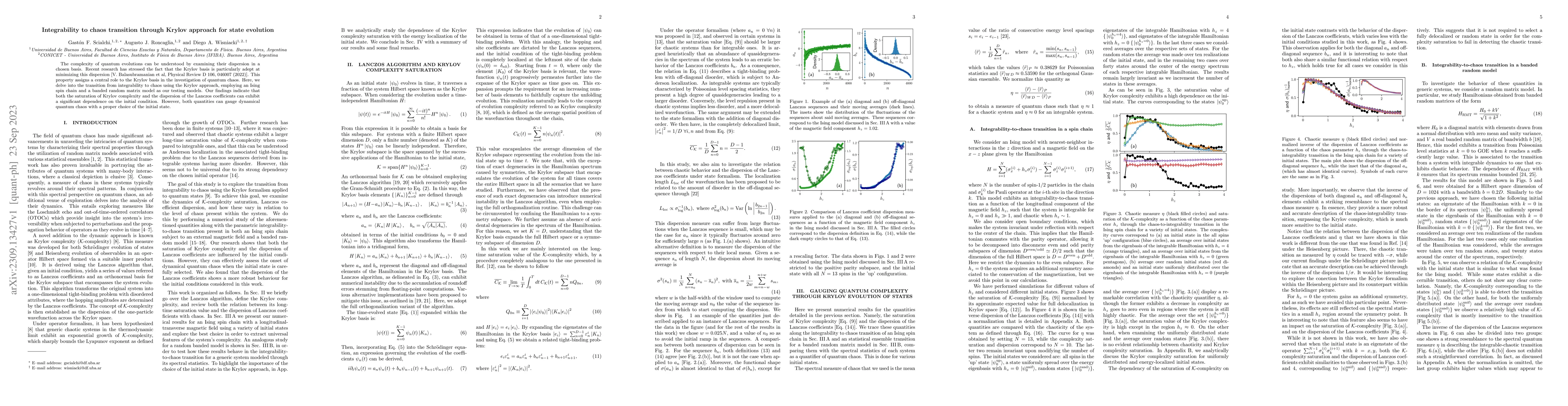 Thumbnail for Integrability to chaos transition through Krylov approach for state
  evolution