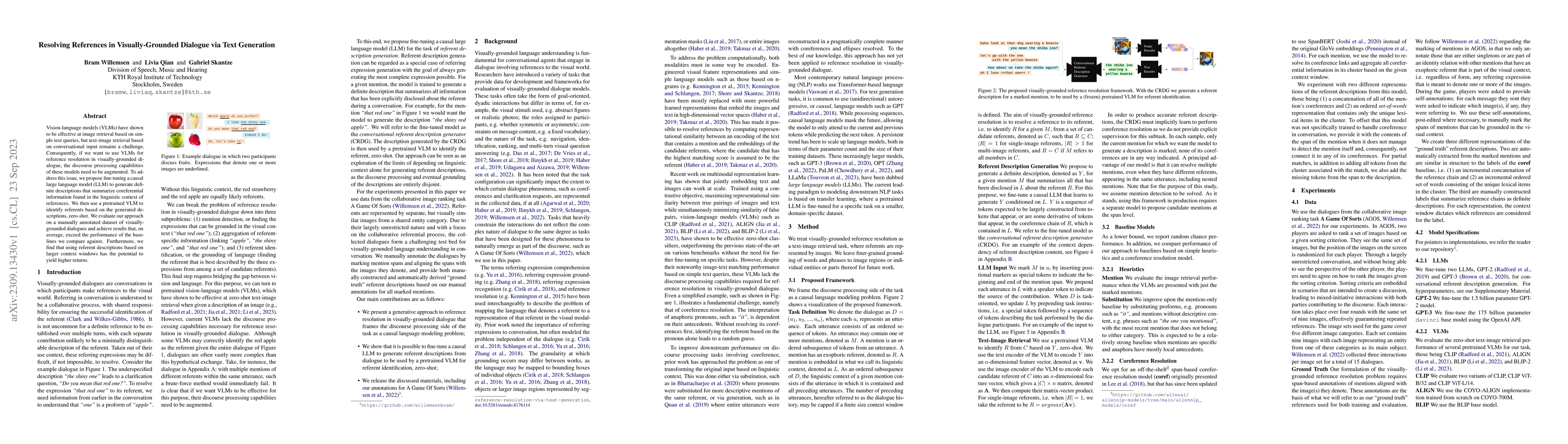 Thumbnail for Resolving References in Visually-Grounded Dialogue via Text Generation
