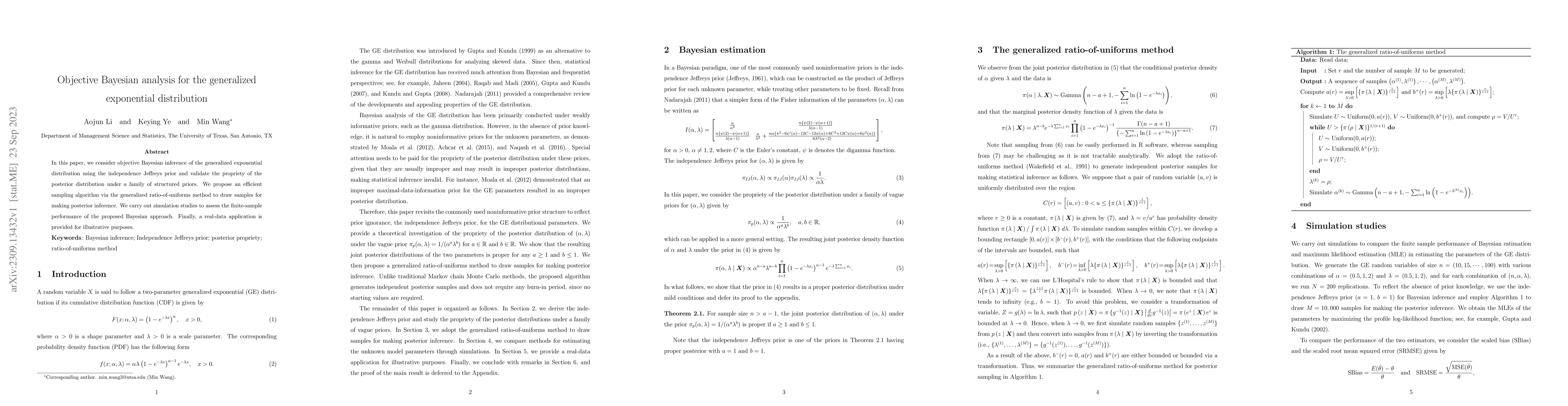 Thumbnail for Objective Bayesian analysis for the generalized exponential distribution