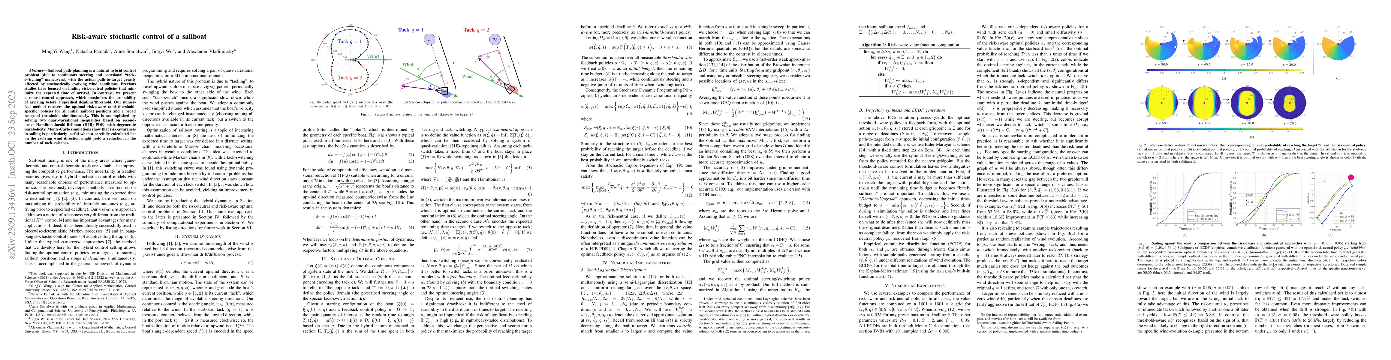 Thumbnail for Risk-aware stochastic control of a sailboat