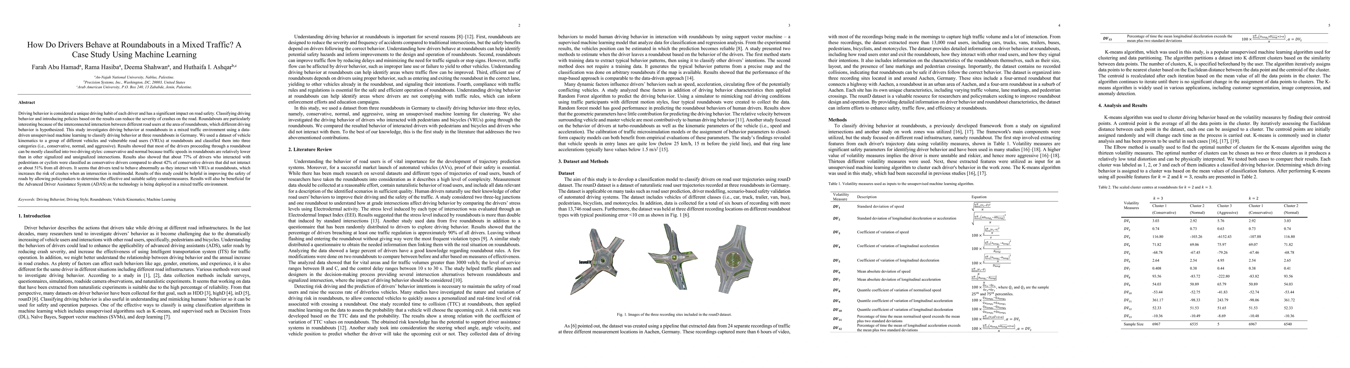 Thumbnail for How Do Drivers Behave at Roundabouts in a Mixed Traffic? A Case Study
  Using Machine Learning