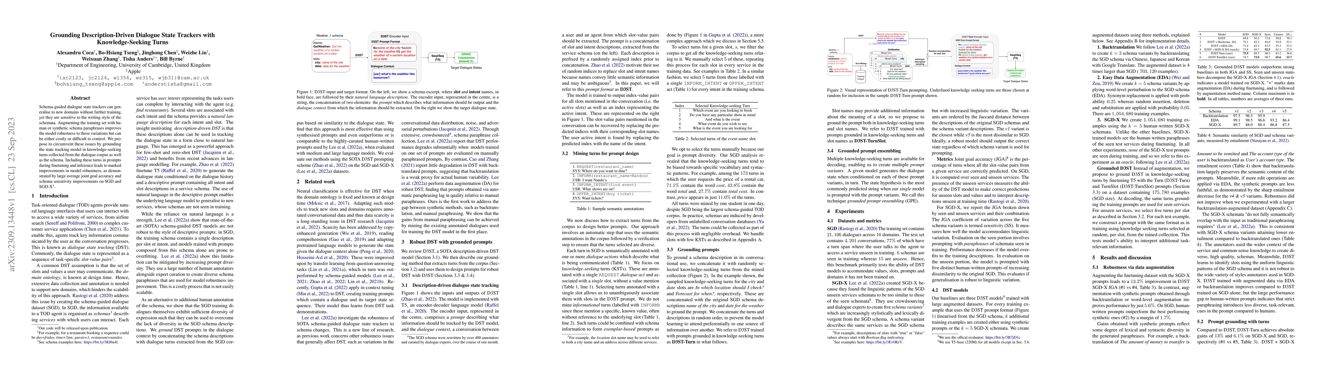 Thumbnail for Grounding Description-Driven Dialogue State Trackers with
  Knowledge-Seeking Turns