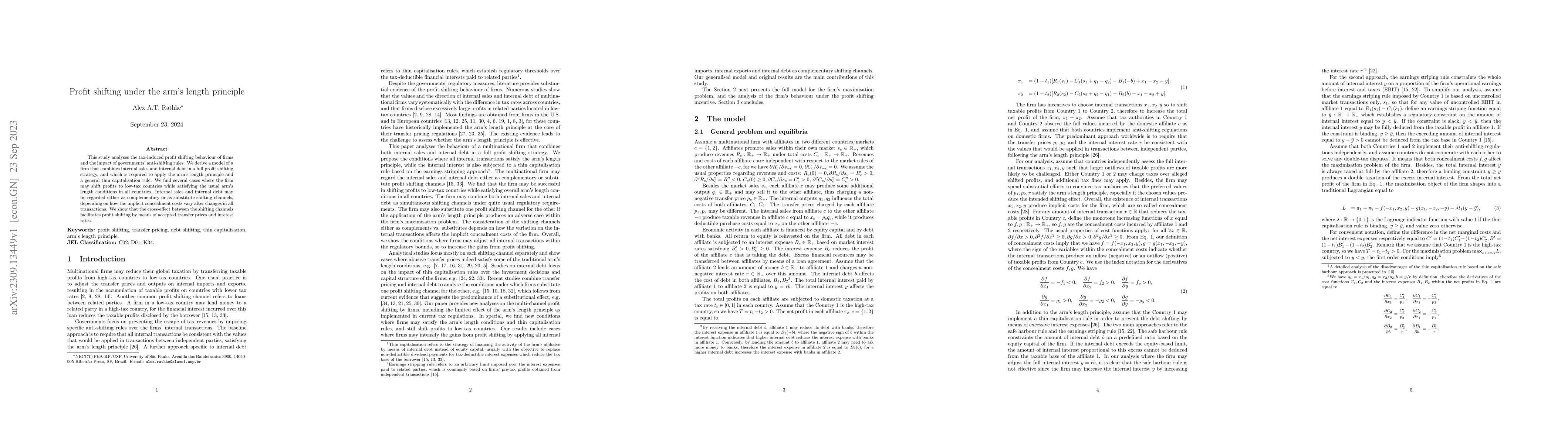 Thumbnail for Profit shifting under the arm's length principle