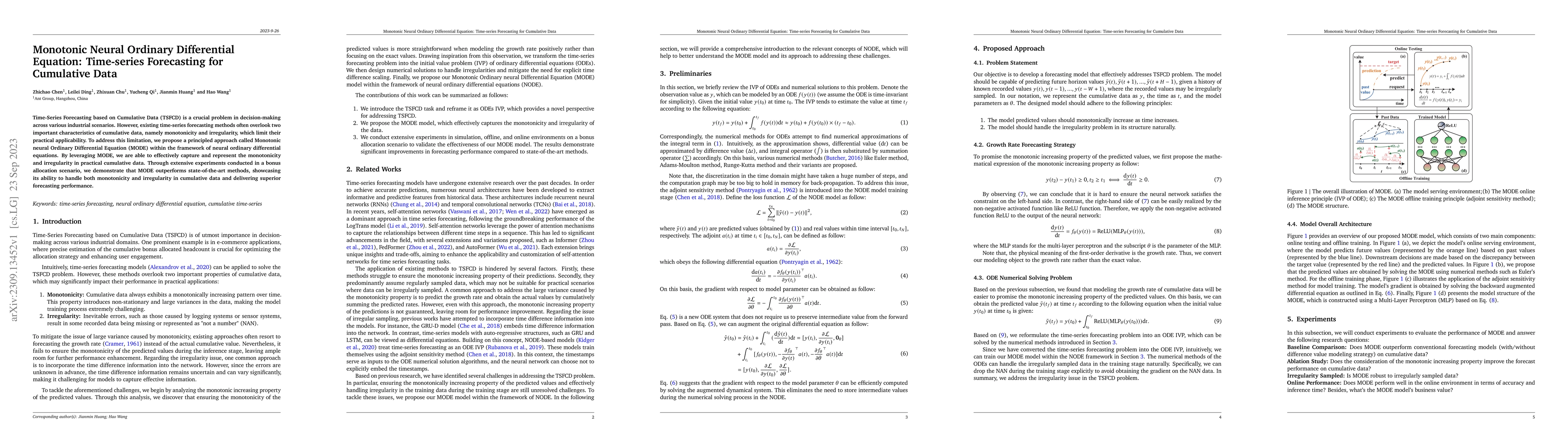 Thumbnail for Monotonic Neural Ordinary Differential Equation: Time-series Forecasting
  for Cumulative Data