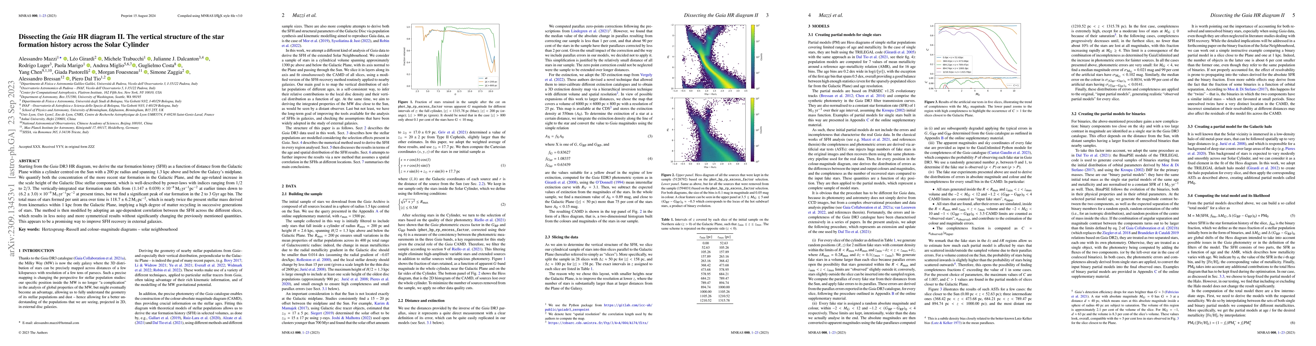 Thumbnail for Dissecting the Gaia HR diagram II. The vertical structure of the star
  formation history across the Solar Cylinder