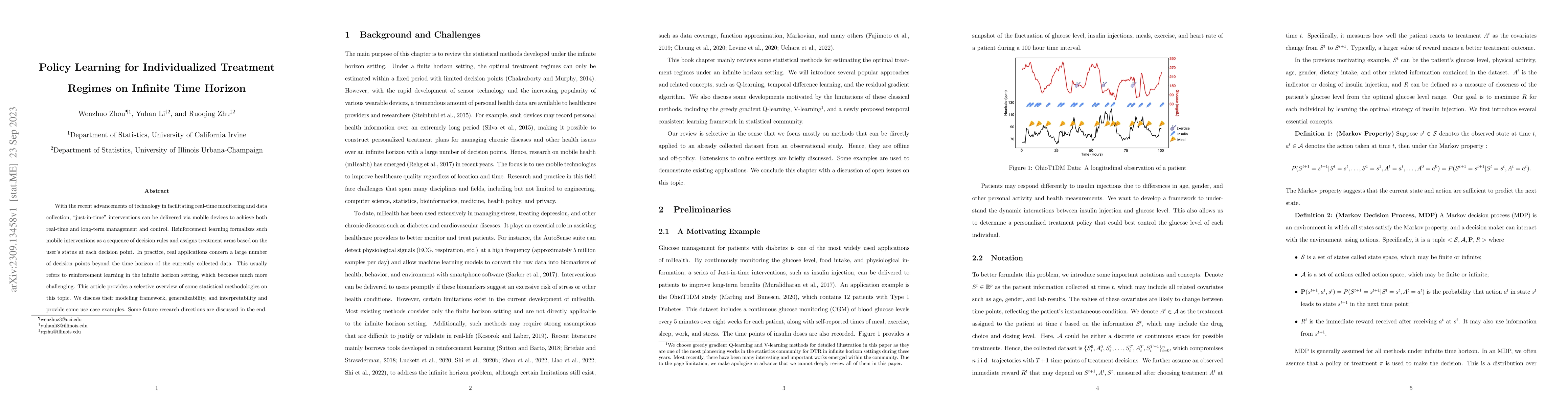Thumbnail for Policy Learning for Individualized Treatment Regimes on Infinite Time
  Horizon