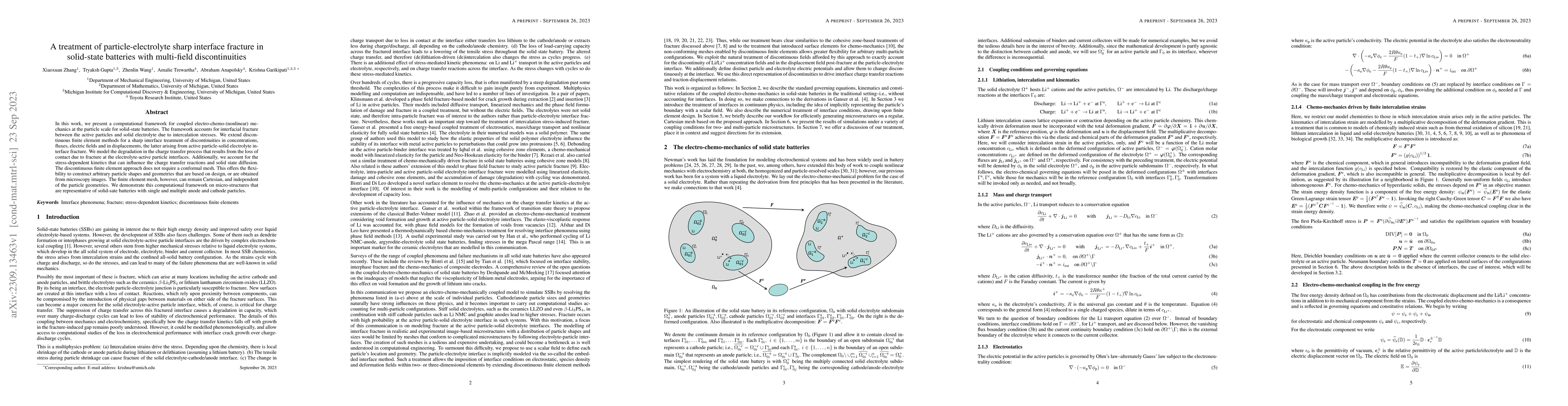 Thumbnail for A treatment of particle-electrolyte sharp interface fracture in
  solid-state batteries with multi-field discontinuities