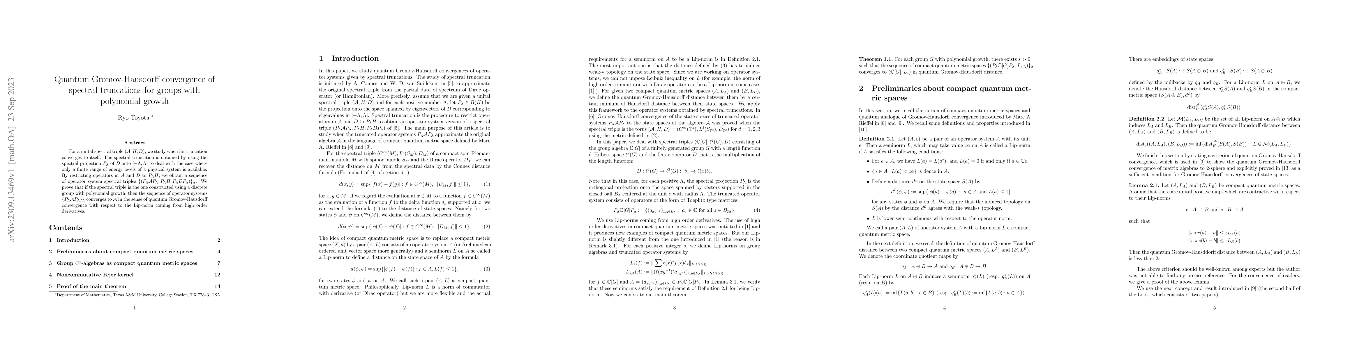 Thumbnail for Quantum Gromov-Hausdorff convergence of spectral truncations for groups
  with polynomial growth